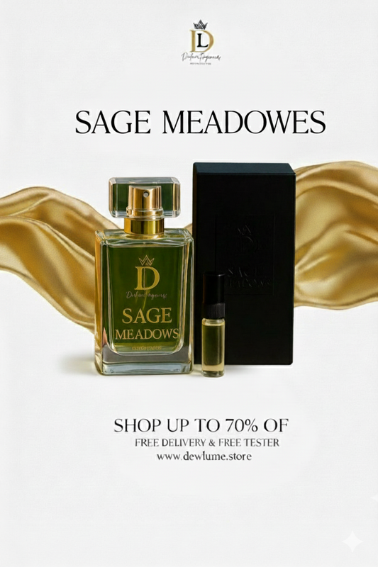 Sage Meadows - Premium Herbal Woody Unisex Perfume | Natural Earthy Fragrance | Long-Lasting Cologne
